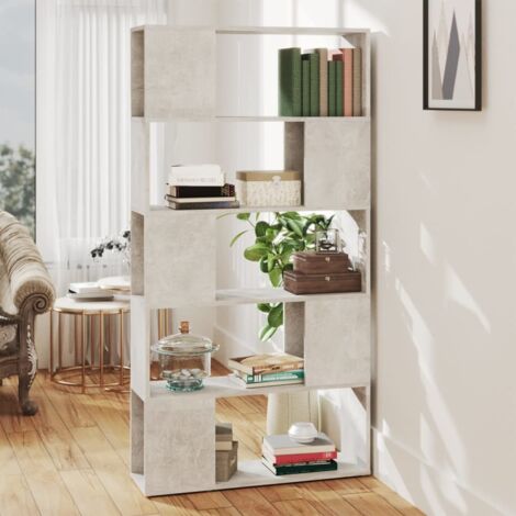 Bibliothèque de séparation-Étagère de Rangement Gris béton 80x24x155 cm 932502 (1/5)