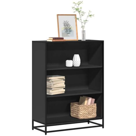 Bibliothèque-Étagère de Rangement noir 80,5x35x107,5 cm bois d'ingénierie 888555 (1/5)