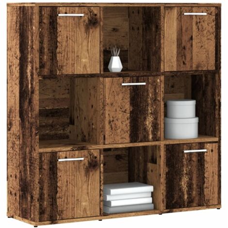 Bibliothèque-Étagère de Rangement vieux bois 90x28x90 cm bois d'ingénierie 591953 (1/5)