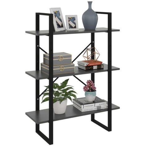 Bibliothèque-Étagère de Rangement gris 80x30x105 cm bois d'ingénierie 892042 (1/5)