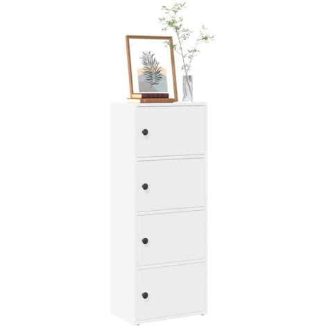 Bibliothèque-Étagère de Rangement blanc 40x24x102 cm bois d'ingénierie 983885 (1/5)