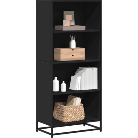 Bibliothèque-Étagère de Rangement noir 60x35x139 cm bois d'ingénierie 280375 (1/5)