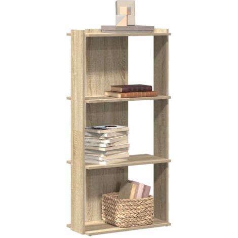 Bibliothèque à 3 niveaux-Étagère de Rangement chêne sonoma 60x30x120 cm 763252 (1/5)