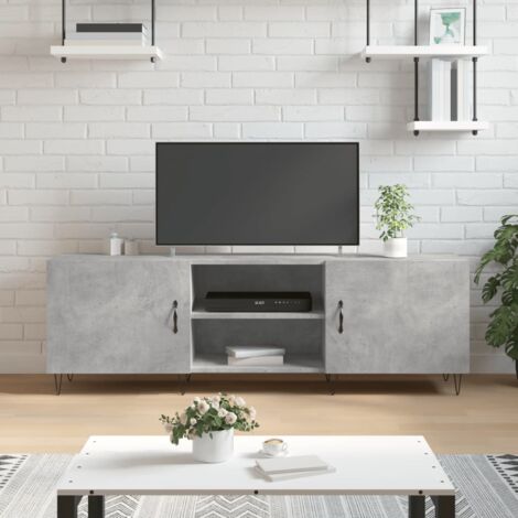 Meuble TV-Banc TV-Meuble Télé gris béton 150x30x50 cm bois d'ingénierie 739405 (1/5)
