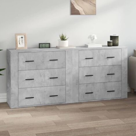 Buffets 2 pcs-Lot de 2 Meuble de rangement gris béton bois d'ingénierie 398867 (1/5)