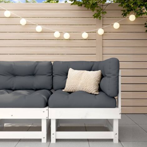 Canapé d'angle de jardin-Salon de jardin Sofa extérieur blanc bois de pin massif 178941