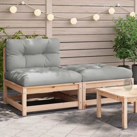 Canapé de jardin sans accoudoirs avec coussins-Salon de jardin Sofa extérieur et repose-pieds 699257 (1/5)
