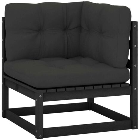 Canapé d'angle de jardin coussins-Salon de jardin Sofa extérieur anthracite Bois de pin massif 639325 (1/5)