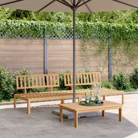 Canapés centraux palette de jardin 2 pcs-Salon de jardin Sofa extérieur bois massif d'acacia 475256 (1/5)