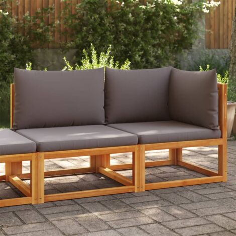 Canapé de jardin avec coussins 2 places-Salon de jardin Sofa extérieur bois massif d'acacia 203295 (1/5)