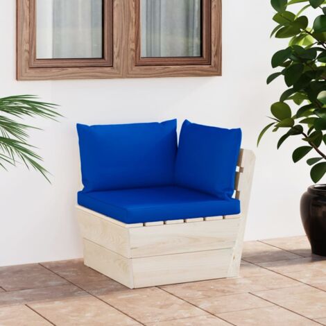 Canapé d'angle palette de jardin avec coussins-Salon de jardin Sofa extérieur Épicéa imprégné 494819 (1/5)