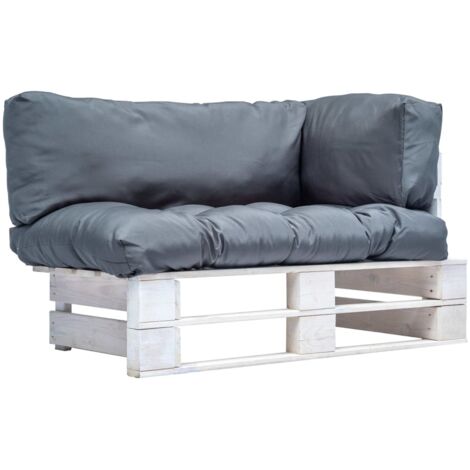Canapé de jardin palette avec coussins-Salon de jardin Sofa extérieur gris pinède 624425 (1/3)