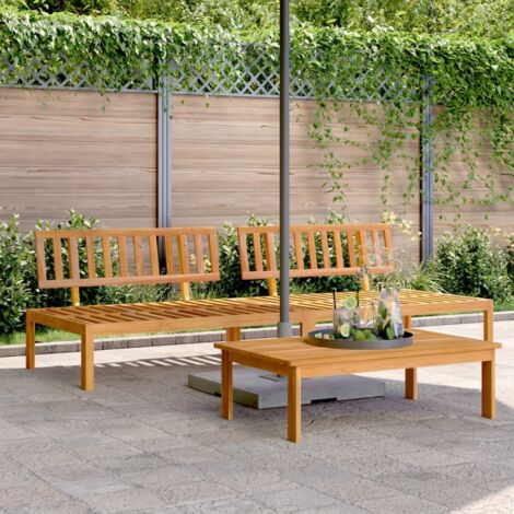Canapés centraux palette de jardin 2 pcs-Salon de jardin Sofa extérieur bois massif d'acacia 674011 (1/5)