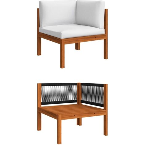 Canapé d'angle de jardin avec coussins-Salon de jardin Sofa extérieur Bois d'acacia massif 142883 (1/5)