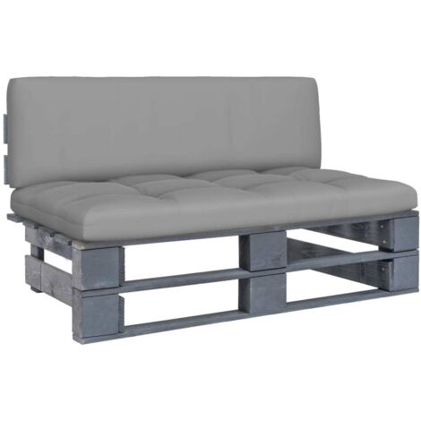 Canapé central palette de jardin-Salon de jardin Sofa extérieur Gris Bois de pin imprégné 606059 (1/5)
