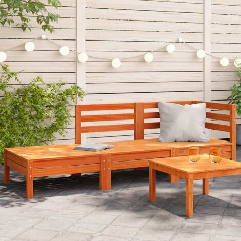 Canapé de jardin 3 places-Salon de jardin Sofa extérieur cire marron bois de pin massif 103918 (1/5)