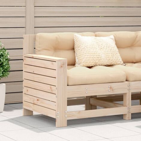 Canapé de jardin accoudoir-Salon de jardin Sofa extérieur avec coussin bois massif de pin 178158 (1/5)