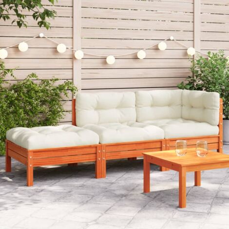 Canapé de jardin avec coussins et repose-pied 3 places-Salon de jardin Sofa extérieur 429117 (1/5)