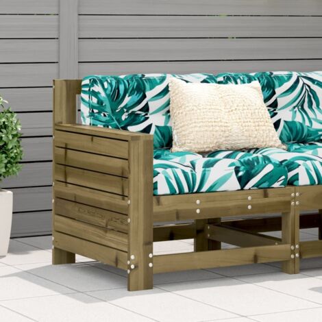 Canapé de jardin accoudoir-Salon de jardin Sofa extérieur avec coussin bois de pin imprégné 135384 (1/5)