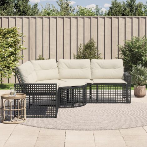Canapé de jardin et coussins et repose-pied en forme de L-Salon de jardin rotin 891503 (1/5)