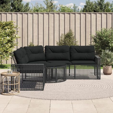 Canapé de jardin et coussins et repose-pied en forme de L-Salon de jardin rotin 330957 (1/5)