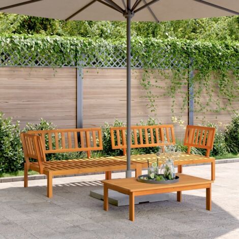 Canapés d'angle palette de jardin 2 pcs-Salon de jardin Sofa extérieur bois massif d'acacia 726899 (1/5)