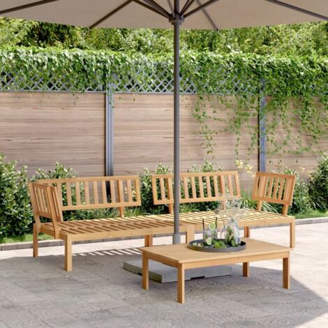 Canapés d'angle palette de jardin 2 pcs-Salon de jardin Sofa extérieur bois massif d'acacia 827189 (1/5)
