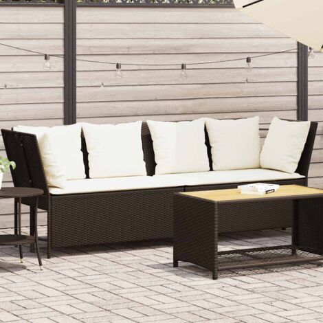 Canapé de jardin avec coussins-Salon de jardin Sofa extérieur marron résine tressée 908873 (1/5)