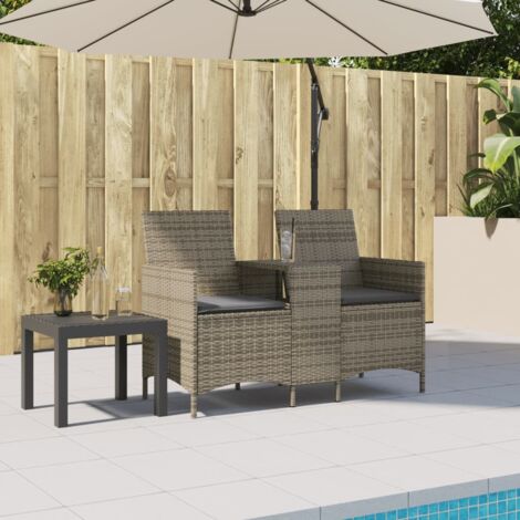 Canapé de jardin 2 places avec table et coussins-Salon de jardin Sofa extérieur résine tressée 785999 (1/5)
