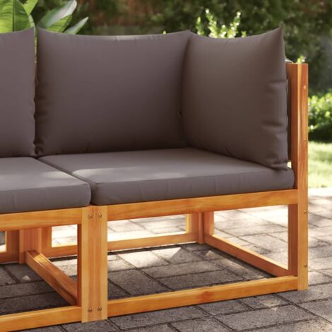 Canapé d'angle de jardin avec coussins-Salon de jardin Sofa extérieur bois massif d'acacia 185871 (1/5)