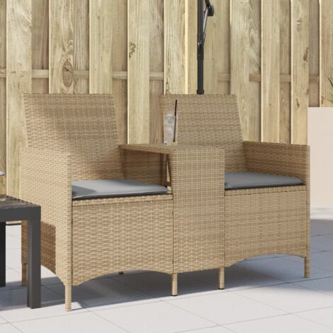 Canapé de jardin 2 places avec table et coussins-Salon de jardin Sofa extérieur résine tressée 821344 (1/5)