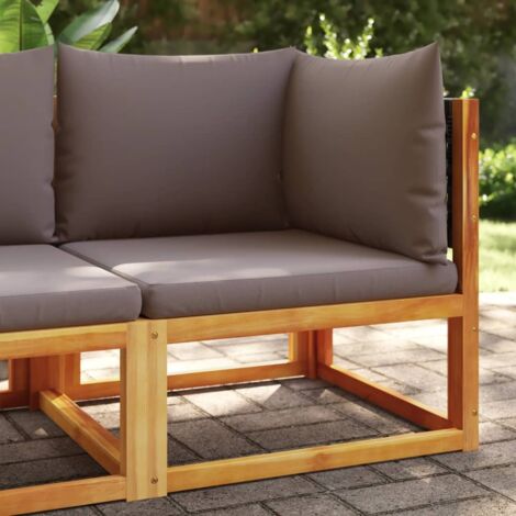 Canapé d'angle de jardin avec coussins-Salon de jardin Sofa extérieur bois massif d'acacia 988446 (1/5)