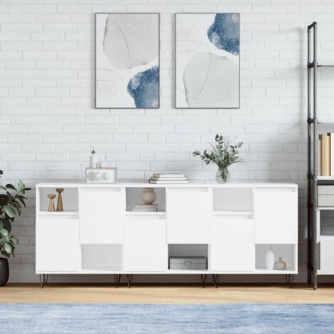 Buffets 3 pcs-Lot de 3 Meuble de rangement Blanc Bois d'ingénierie 115918 (1/5)