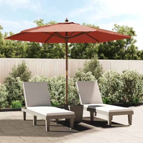 Parasol de jardin-Parasol de balcon avec mât en bois terre cuite 299x240 cm 526267 (1/5)