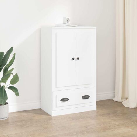 Buffet haut-Armoire de rangement blanc 60x35,5x103,5 cm bois d'ingénierie 827448 (1/5)