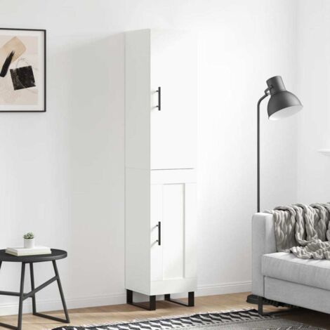 Buffet haut-Armoire de rangement Blanc 34,5x34x180 cm Bois d'ingénierie 719627 (1/5)