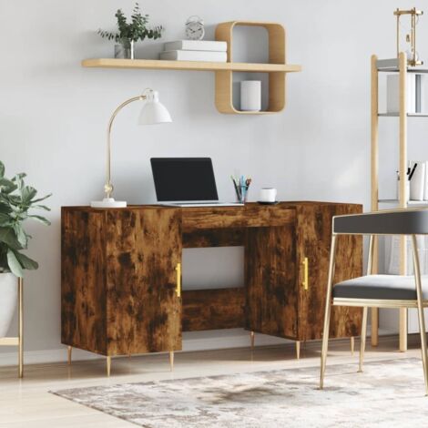 Bureau-Table de Travail-Bureau d'ordinateur chêne fumé 140x50x75 cm bois d'ingénierie 425101 (1/5)