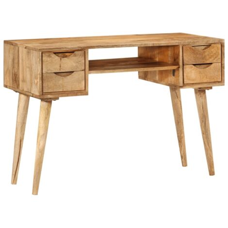 Bureau avec tiroirs-Table de Travail-Bureau d'ordinateur 110x47x76 cm bois de manguier solide 585795 (1/5)