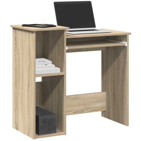 Bureau avec étagères-Table de Travail-Bureau d'ordinateur chêne sonoma 84x40x78 cm 522896 (1/5)