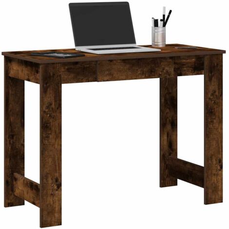 Bureau-Table de Travail-Bureau d'ordinateur chêne fumé 100x45x75 cm bois d'ingénierie 272665 (1/5)