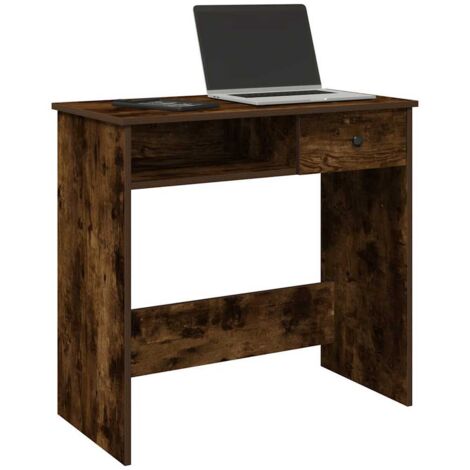 Bureau-Table de Travail-Bureau d'ordinateur chêne fumé 80x40x75 cm bois d'ingénierie 125106 (1/5)