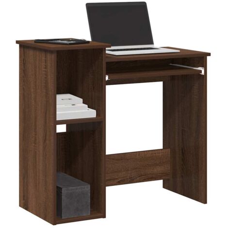 Bureau et étagères-Table de Travail-Bureau d'ordinateur chêne marron 84x40x78 cm bois d'ingénierie 605820 (1/5)