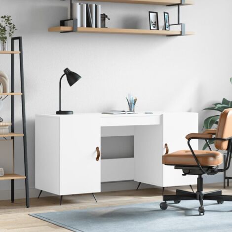 Bureau-Table de Travail-Bureau d'ordinateur blanc 140x50x75 cm bois d'ingénierie 970119