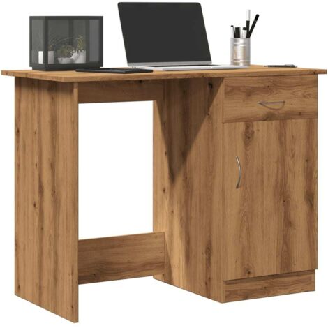 Bureau-Table de Travail-Bureau d'ordinateur chêne artisanal 100x50x76 cm bois d'ingénierie 271433 (1/5)