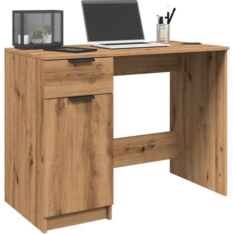 Bureau-Table de Travail-Bureau d'ordinateur chêne artisanal 100x50x75 cm bois d'ingénierie 300766 (1/5)
