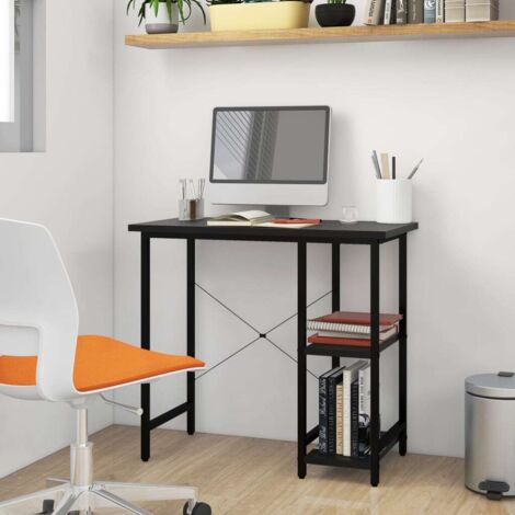 Bureau d'ordinateur-Table de Travail-Bureau d'ordinateur Noir 80x40x72 cm MDF et métal 858996 (1/5)