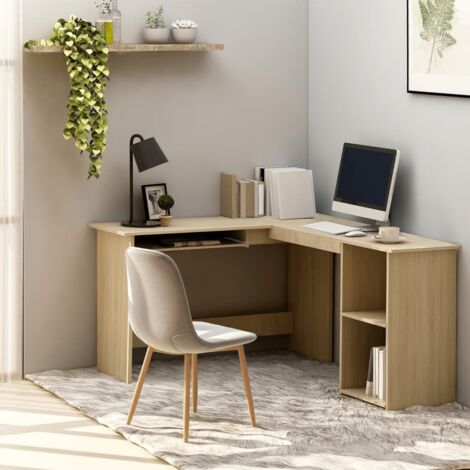 Bureau d'angle-Table de Travail-Bureau d'ordinateur en forme de L Chêne sonoma Bois d'ingénierie 678943 (1/5)