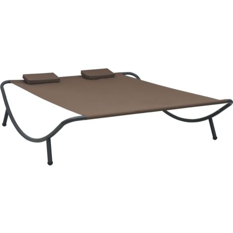 Chaise longue d'extérieur-Bain de soleil-Transat de relaxation Tissu Marron 236434 (1/5)