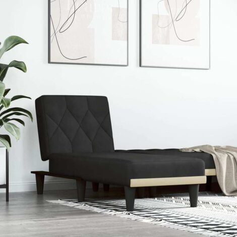 Chaise longue-Bain de soleil-Transat de relaxation noir velours 737788 (1/5)