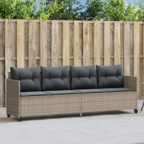 Chaise longue avec coussins-Bain de soleil-Transat de relaxation gris clair résine tressée 788139 (1/5)